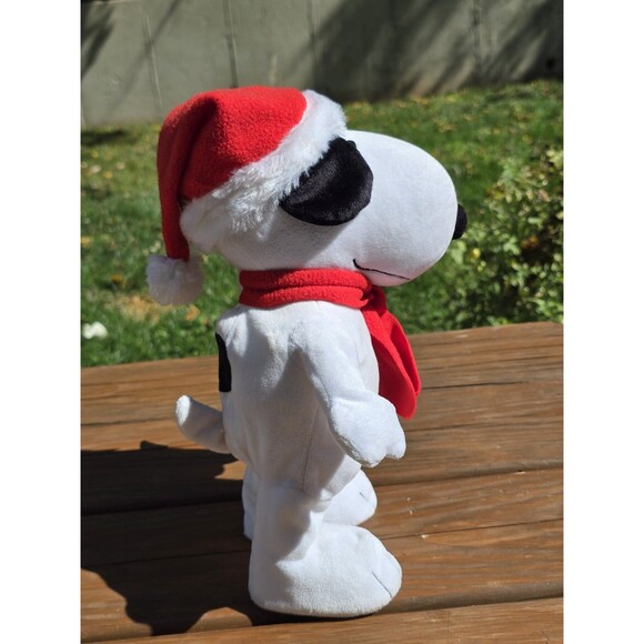 Snoopy Gemmy  Christmas Santa Hat  12" Side Stepper Music Peanuts Theme Tested - Picture 8 of 9